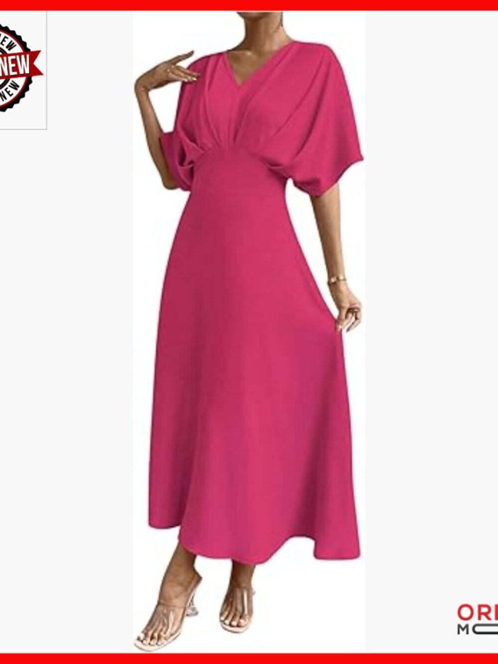 V-Neck Ruched Cocktail Dress Half Sleeve A-Line Long Evening Wear